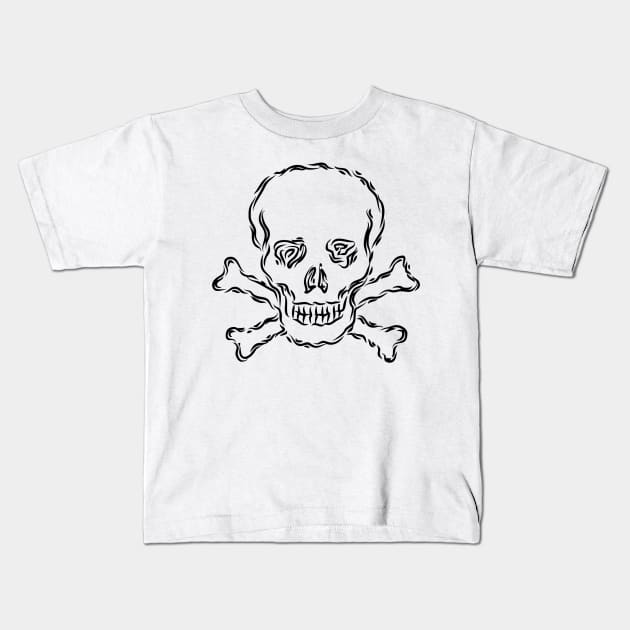 Skull and Bones Kids T-Shirt by Jeffrey F. PIERSON